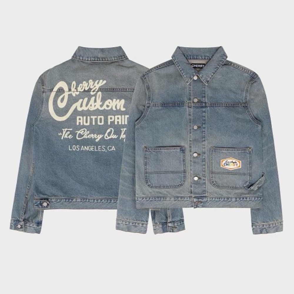 Cherry LA Denim Paint Jean Jacket (CL2 Wash) Size Small SOLD OUT Button Down NEW